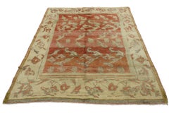 Vintage Turkish Oushak rug with Rustic Prairie Style