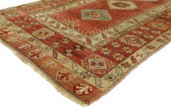 Tapis turc Oushak vintage de style colonial espagnol rustique