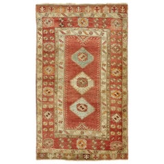 Vintage Turkish Oushak Rug with Rustic Artisan Spanish Colonial Style