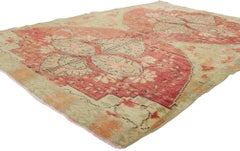 Tapis turc vintage d'Oushak aux couleurs rustiques de couleur terre