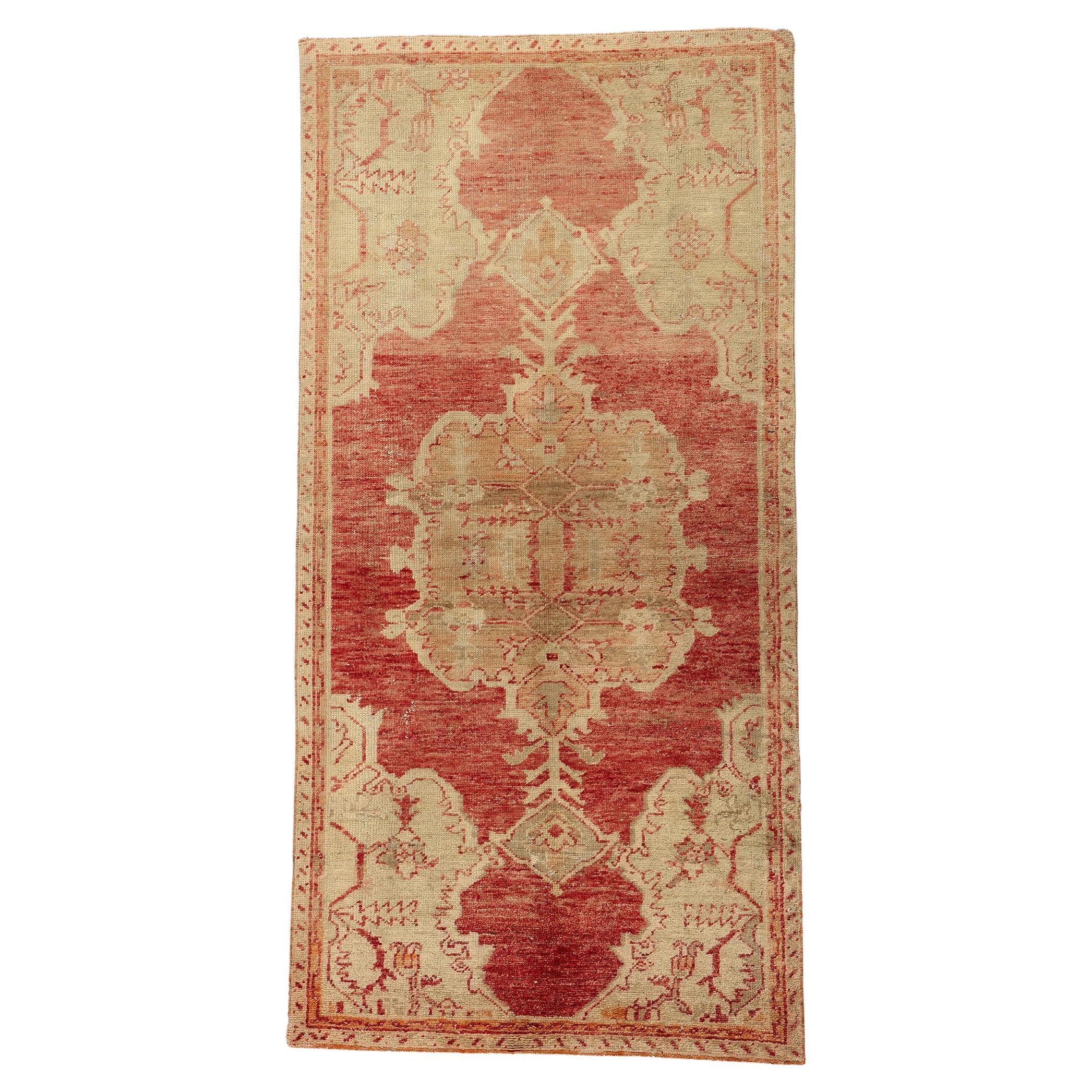 Vintage Turkish Oushak Rug with Rustic Earth-Tone Colors For Sale