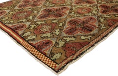 Vintage Turkish Oushak Rug with Rustic Elizabethan Style