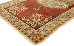 Vintage Turkish Oushak Rug with Rustic French Rococo Style