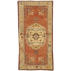 Vintage Turkish Oushak Rug with Rustic French Rococo Style