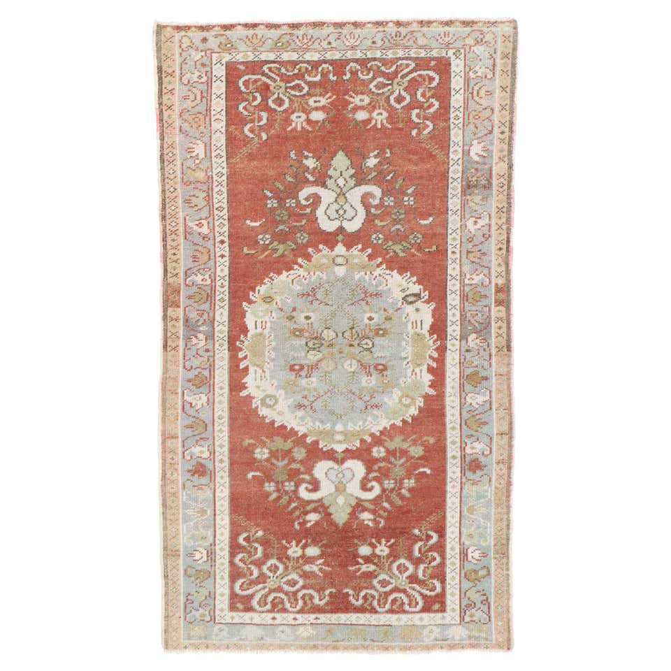 Vintage Turkish Oushak Rug with French Rococo Style For Sale at 1stDibs