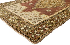 Vintage Turkish Oushak Rug with Rustic Modern Artisan Style
