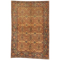 Tappeto vintage turco Oushak con stile rustico spagnolo