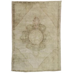 Vintage Turkish Oushak Rug with Rustic Style and Neutral Colors Vintage Turkish Oushak Rug with Rustic Style and Neutral Colors