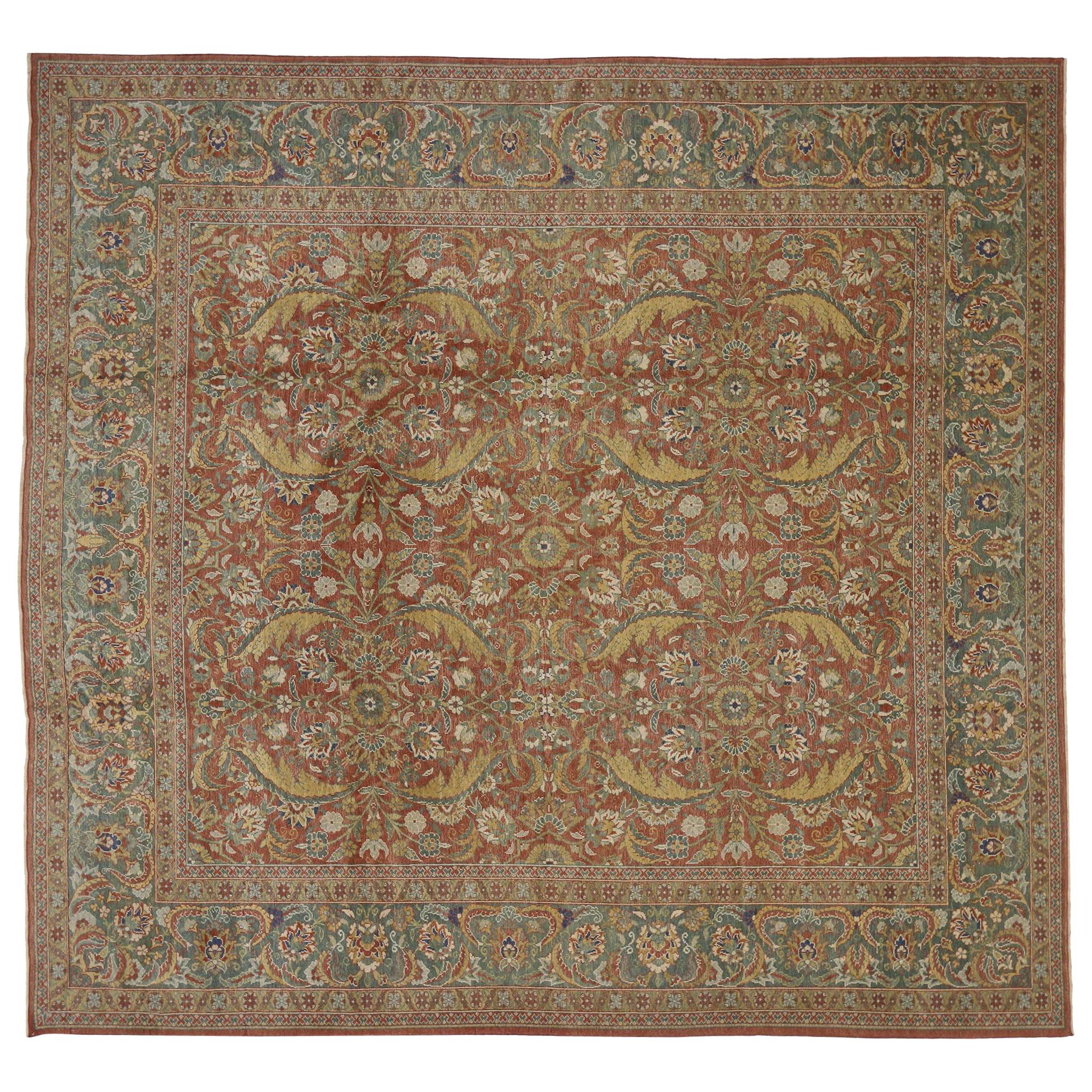 Vintage Turkish Oushak Rug with Rustic Style