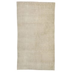 Tappeto turco vintage Oushak con Shaker Style e colori neutri