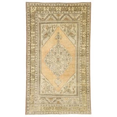 Vintage Turkish Oushak Rug with Shaker Style and Soft, Subtle Colors