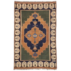  Vintage Turkish Oushak Rug with Spanish Revival Style