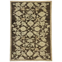 Vintage Turkish Oushak Rug with Swedish Cottage Style