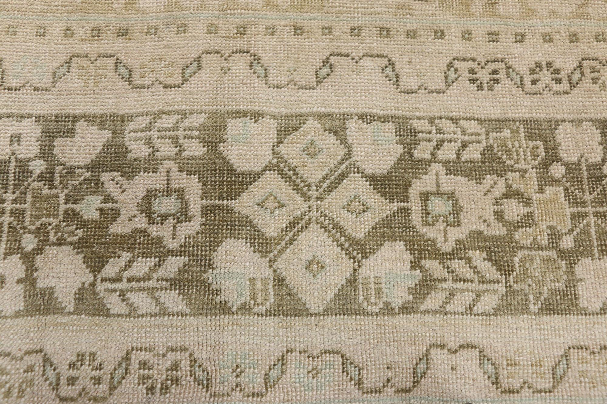 Vintage Turkish Oushak Rug with Swedish Farmhouse and Cottage Style In Good Condition For Sale In Dallas, TX