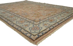 Vintage Turkish Oushak Rug with Swedish Farmhouse or English Country Style
