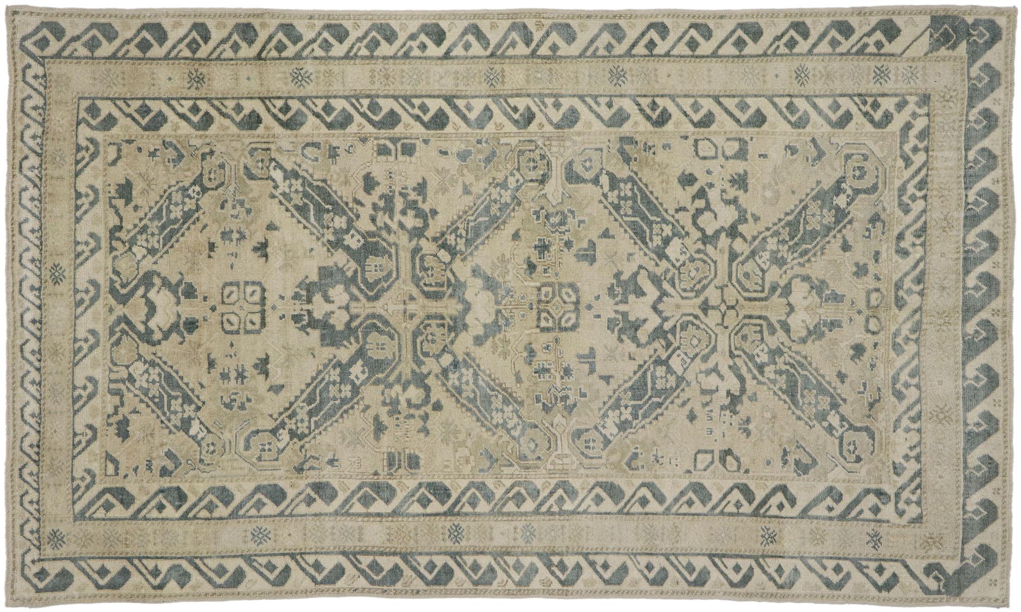 Vintage Turkish Oushak Rug with Swedish Gustavian Style For Sale 3