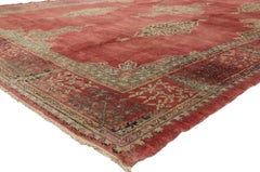 Vintage Turkish Oushak Rug with Rustic Luxe Jacobean Style