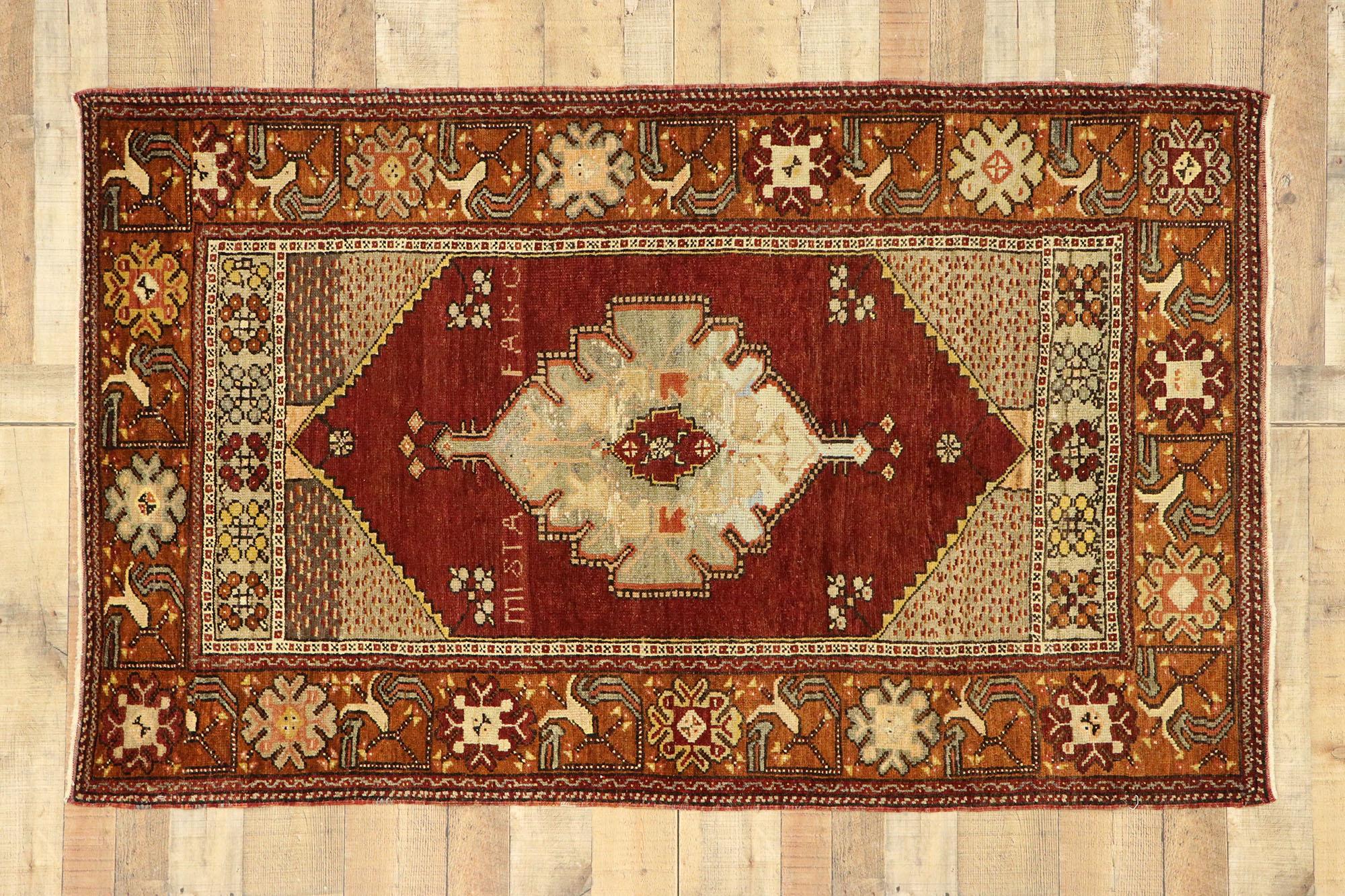 1960's Turkish Oushak Carpet with Modern Style For Sale 1
