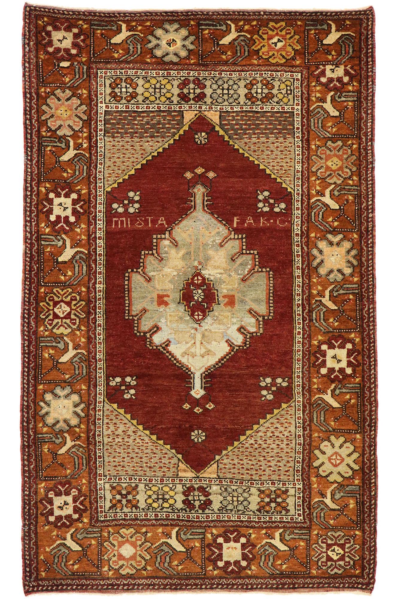 1960's Turkish Oushak Carpet with Modern Style For Sale 2
