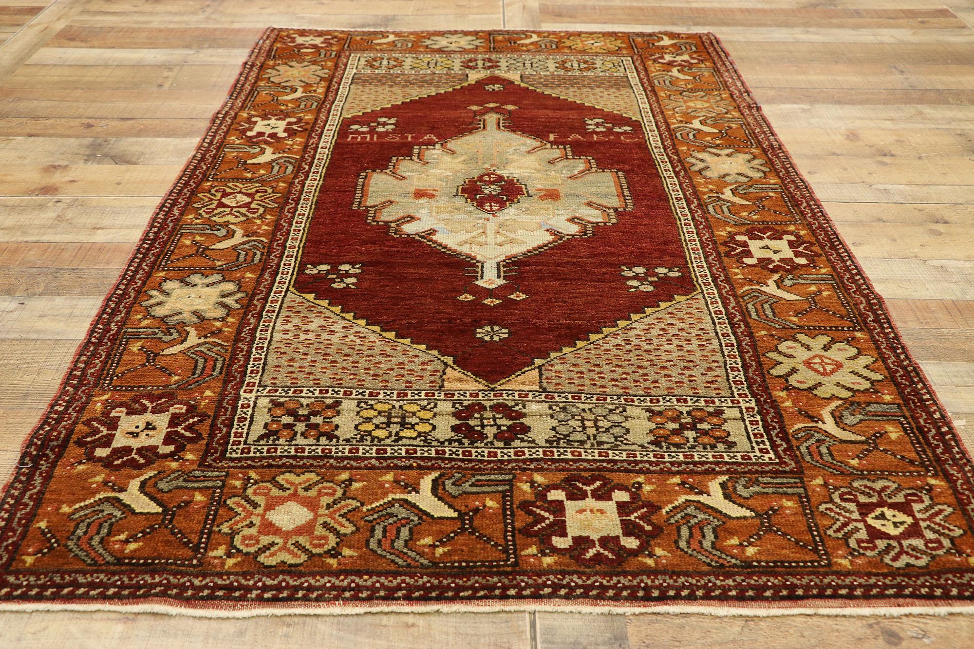 Wool 1960's Turkish Oushak Carpet with Modern Style For Sale