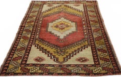 Vintage Turkish Oushak Rug with Traditional Style and Tribal Elements