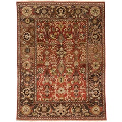 Vintage Turkish Oushak Rug with Traditional Style and Warm Color Palette