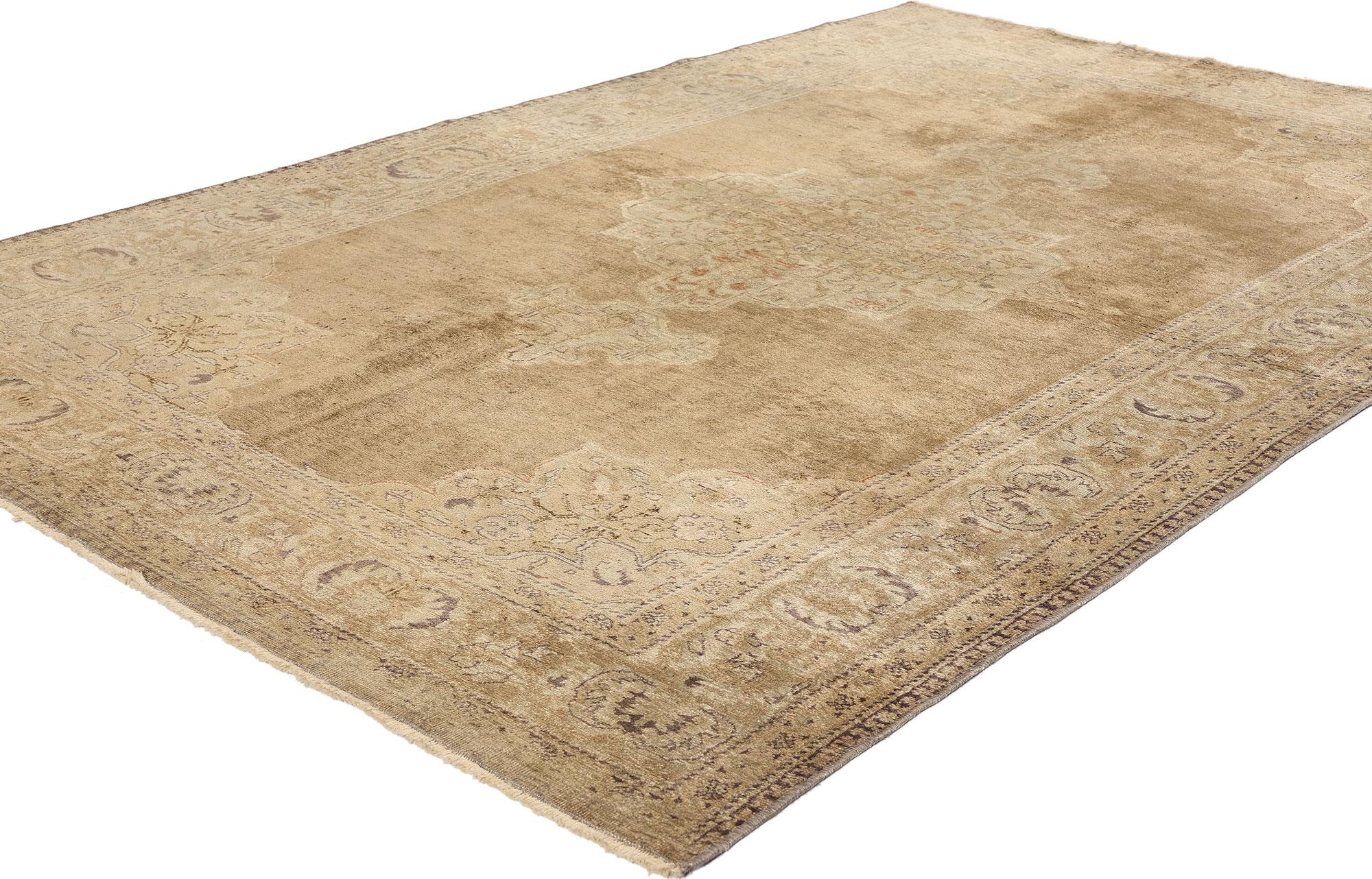 52071 Vintage Brown Turkish Oushak Rug, 04’09 x 07’01. Antique-washed Turkish Oushak rugs that are not distressed typically refer to Oushak rugs that have undergone a special washing process to impart them to soften their colors while keeping their