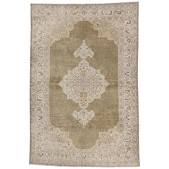 Vintage Turkish Oushak Rug with Traditional Style, Earth Tone Colors