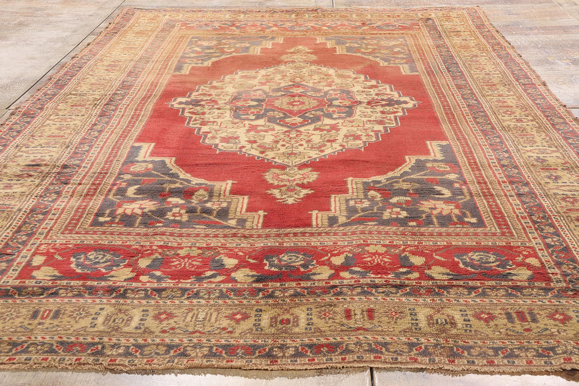 20th Century 1960's Turkish Oushak Carpet with Traditional Style For Sale