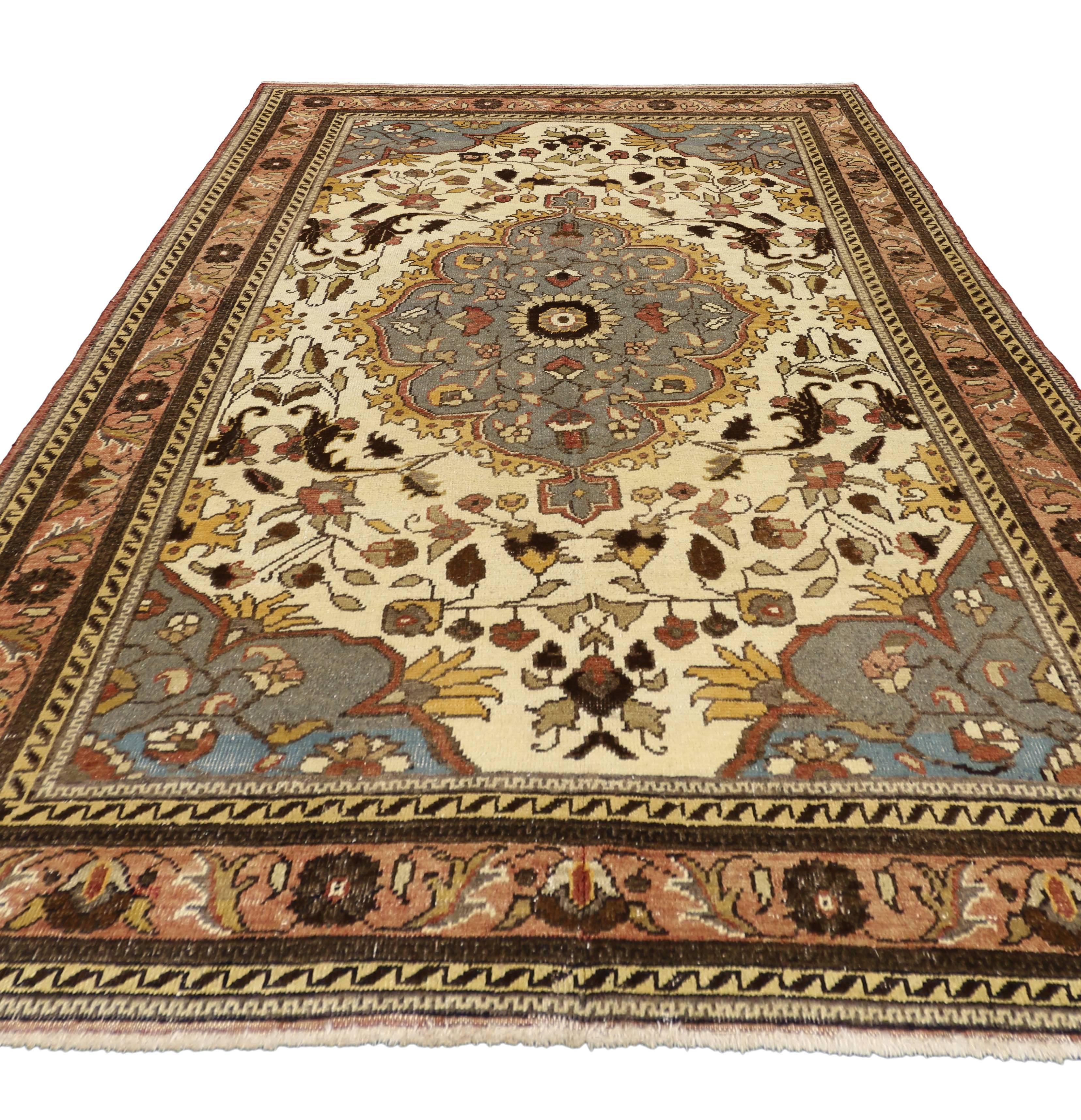 Turc Tapis turc vintage d'Oushak de style traditionnel en vente