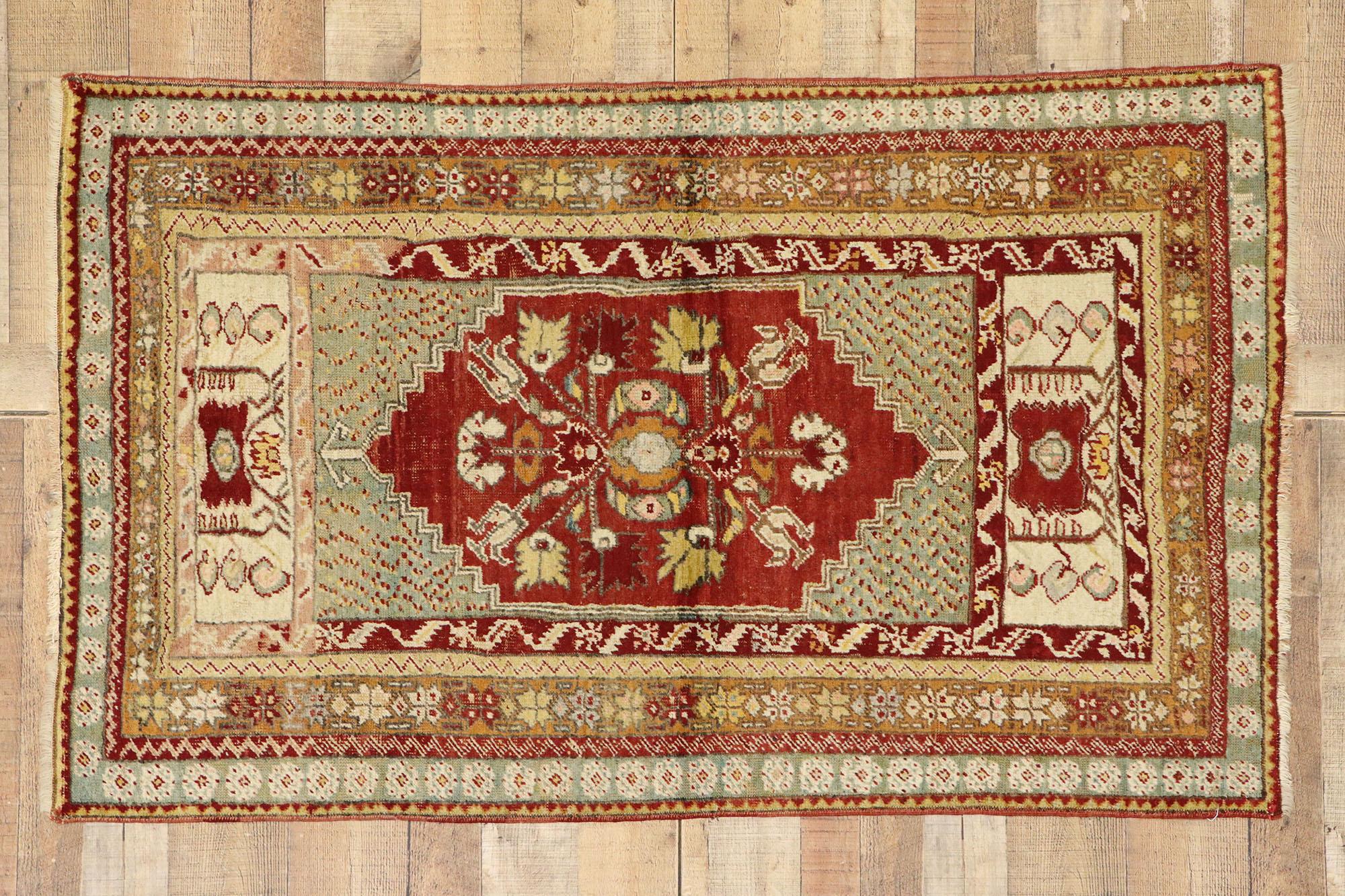 Alfombra Turca Oushak Vintage de Estilo Tradicional en venta 1