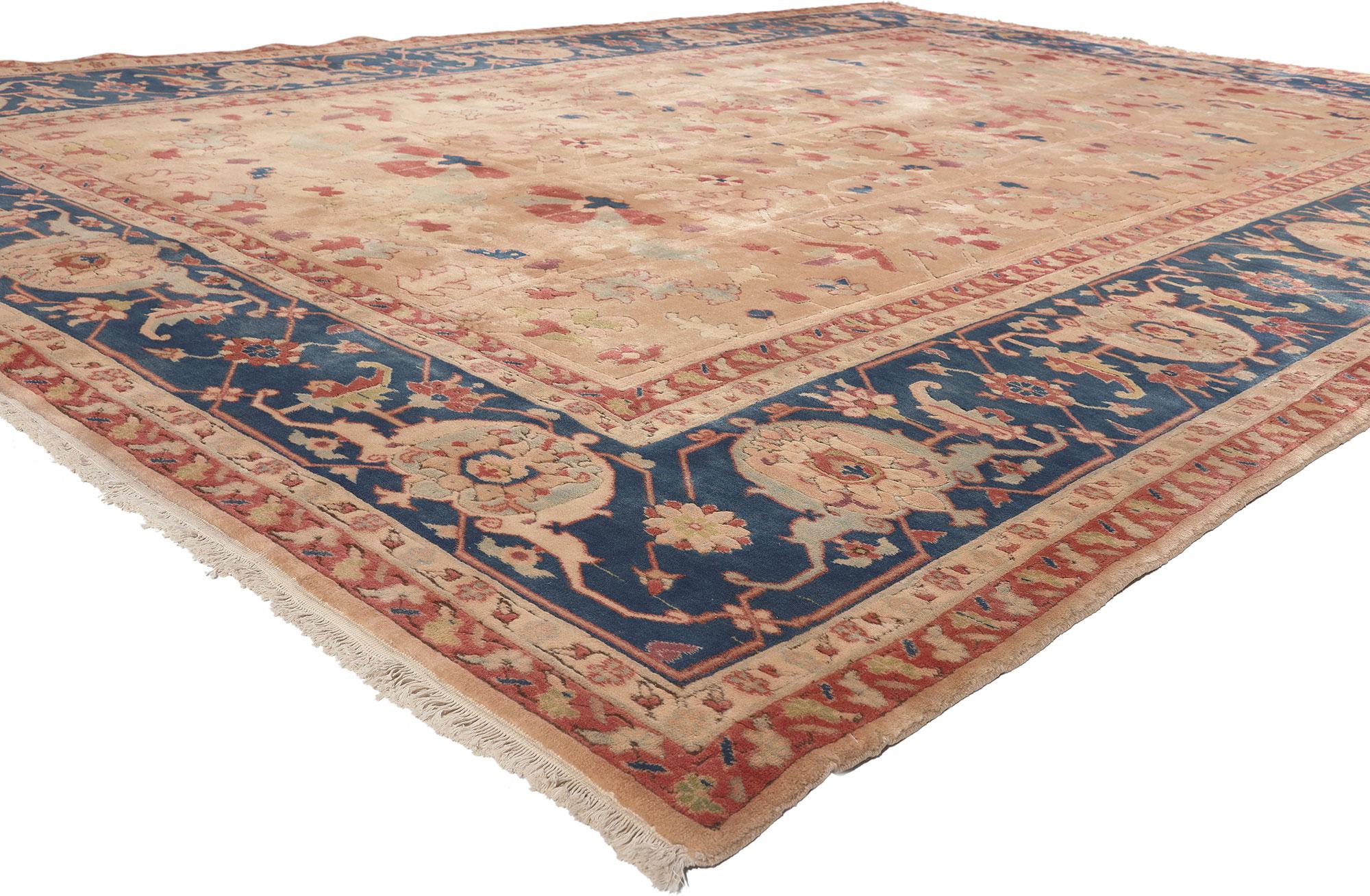 74185 Vintage Turkish Oushak Rug, 08'08 X 12'07. 
Anatolian charm meets traditional sensibility in this hand knotted wool vintage Turkish Oushak rug. The decorative tree of life design and sophisticated color palette woven into this piece work