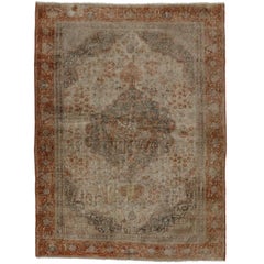 Tapis turc Oushak vintage vieilli de style traditionnel, tapis de chambre ou d'entrée