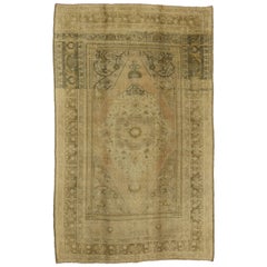 Vintage Turkish Oushak Rug with Traditional Style, Warm Neutral Colors