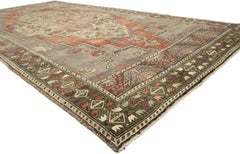 Vintage Turkish Oushak Rug with Traditional Style, Wide Hallway Runner