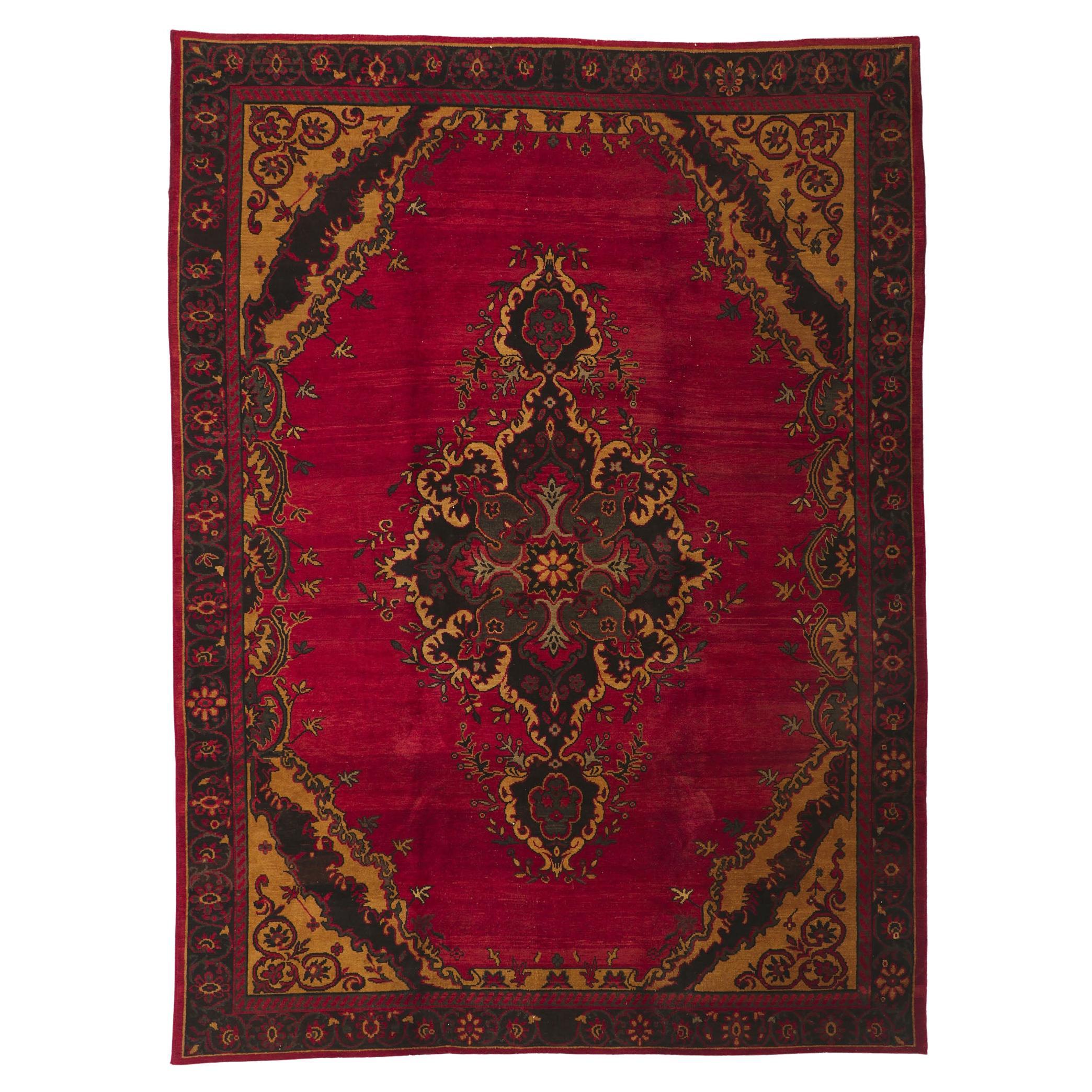 Vintage Turkish Oushak Rug with Traditional Victorian Style  For Sale