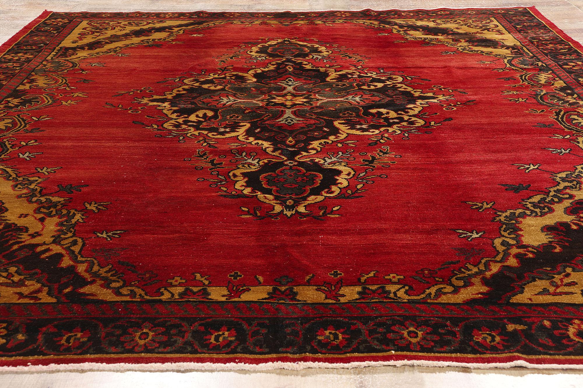 1940's Turkish Oushak Carpet with Modern Style For Sale 3