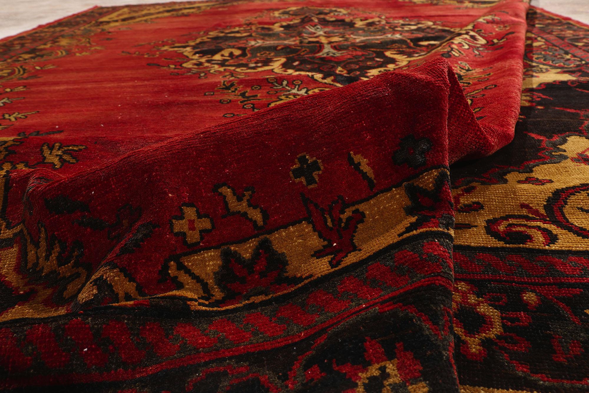 Wool 1940's Turkish Oushak Carpet with Modern Style For Sale