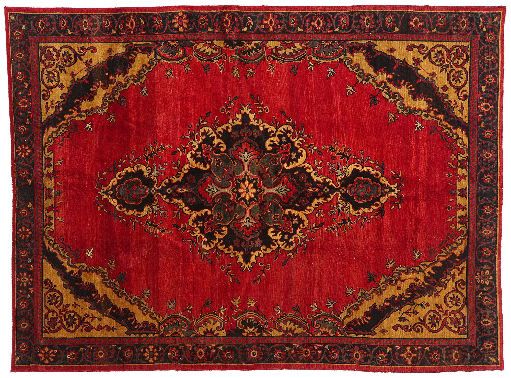 1940's Turkish Oushak Carpet with Modern Style For Sale 5