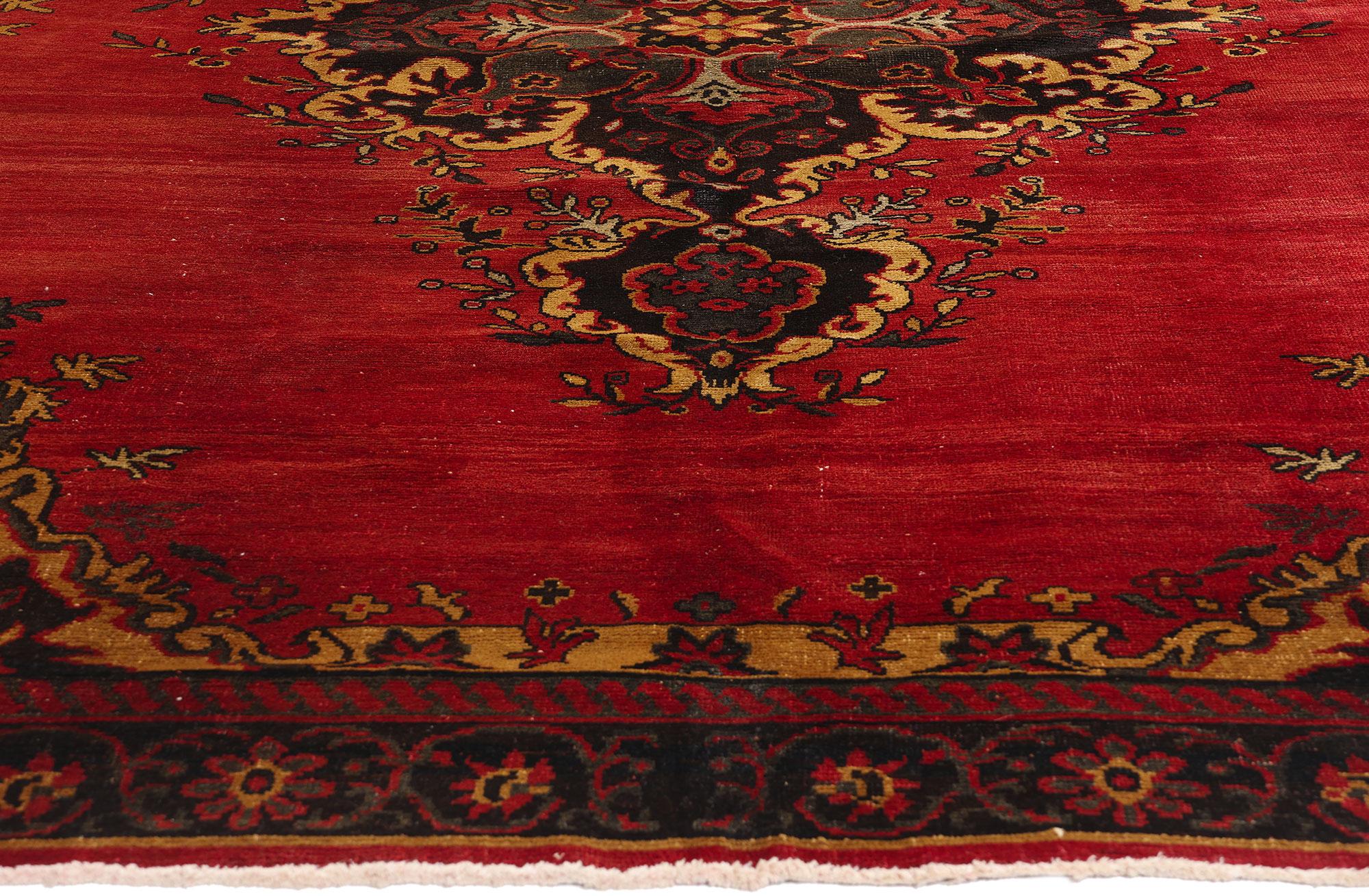 Hand-Knotted 1940's Turkish Oushak Carpet with Modern Style For Sale