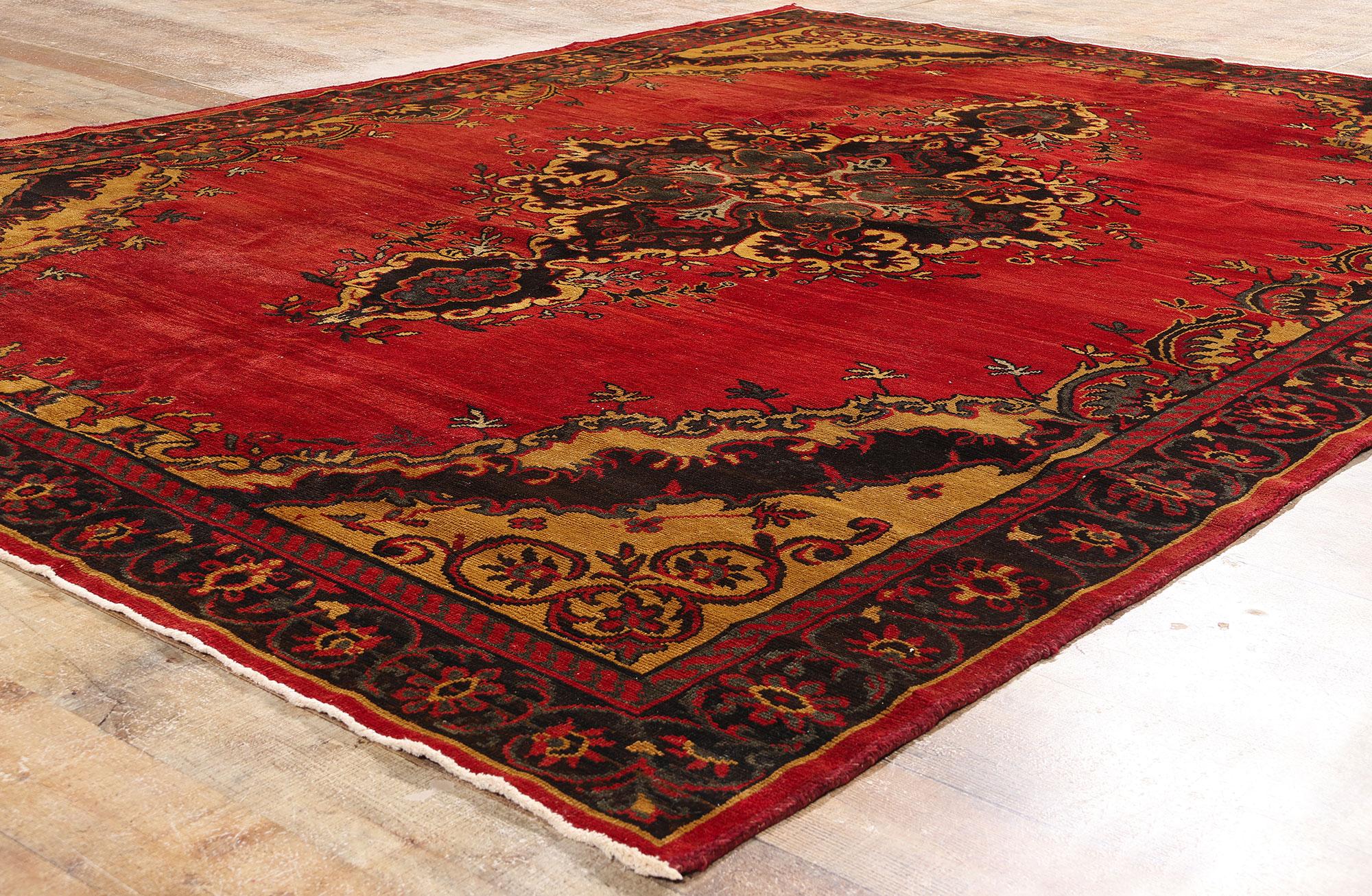 1940's Turkish Oushak Carpet with Modern Style For Sale 2