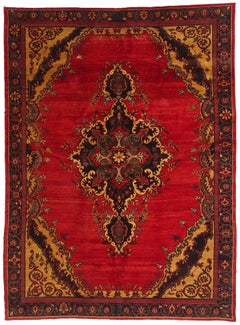 Tapis turc Oushak des années 1940 au style moderne