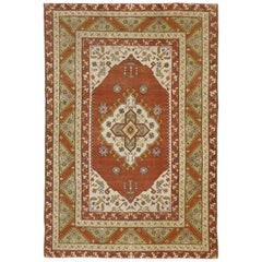 Vintage Turkish Oushak Rug with Tribal Artisan Style