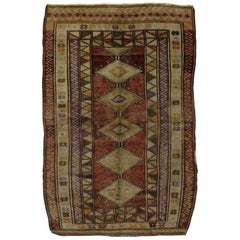 Vintage Turkish Oushak Rug with Tribal Mid-Century Modern Style