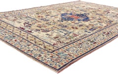 Vintage Turkish Oushak Rug with Tribal Style