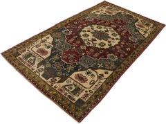 Vintage Turkish Oushak Rug with Tribal Style