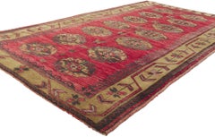 Vintage Turkish Oushak Rug with Turkoman Elephant Foot Design