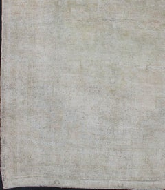 Vintage Turkish Oushak Rug with Understated Design and Muted Tones