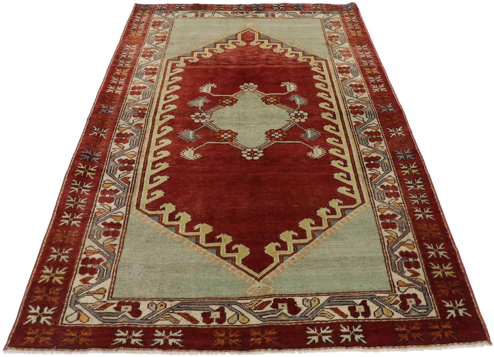 20th Century Vintage Turkish Oushak Rug with Venetian Style For Sale