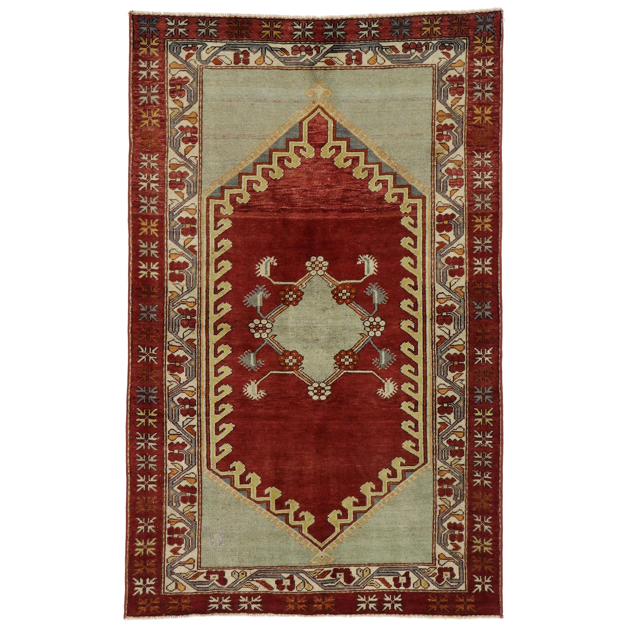 Tapis turc Oushak vintage de style vénitien en vente